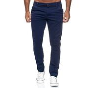Tazzio Pantalones chinos para hombre 19530, ajustados, elásticos, con mezcla de algodón, pantalones casuales de diseñador, para todo el año, cómodos, azul marino, 36W / 36L