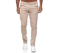 Tazzio Pantalones chinos para hombre, corte entallado, pantalones chinos, pantalones de tela, pantalones para hombre, elásticos, 19530, beige, 34W x 32L