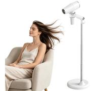 TAZZOR Soporte para secador de Pelo de pie de 43 a 130 cm, Altura Ajustable | sin agujeros, giratorio 360°, soporte para el secador, para casa, hotel, barbershop, salones