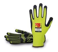 TB Guante de Protección TB 700F Zebra | Guante de Trabajo con Nitrilo Foam Negro en Palma, Algodón Amarillo en Dorso y Puño Elástico. Flexible, Resistente y Transpirable - Talla 8