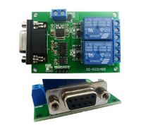 TB351 Módulo de relé de 2 Canales, Módulo de Relé de Puerto Serie de 12 V CC para Ordenador PC, USB RS232 DB9 RS485 Uart, Placa de Control de Interruptor (Female)
