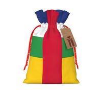 TBABMDPDM Bolsas de regalo de Navidad con estampado de bandera de África Central, bolsas de arpillera con cordón, varios tamaños para recuerdos de fiesta