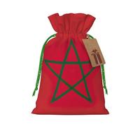 TBABMDPDM Bolsas de regalo de Navidad con estampado de bandera de Marruecos, bolsas de arpillera con cordón, varios tamaños para recuerdos de fiesta