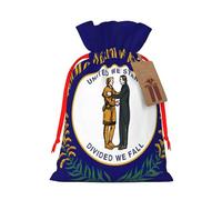 TBABMDPDM Bolsas de regalo de Navidad con estampado de bandera del estado de Kentucky, bolsas de arpillera con cordón, varios tamaños para recuerdos de fiesta