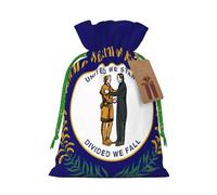 TBABMDPDM Bolsas de regalo de Navidad con estampado de bandera del estado de Kentucky, bolsas de arpillera con cordón, varios tamaños para recuerdos de fiesta