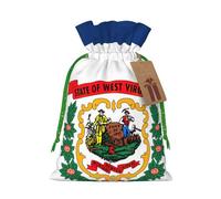 TBABMDPDM Bolsas de regalo de Navidad con estampado de bandera del estado de Virginia Occidental, bolsas de arpillera con cordón, varios tamaños para recuerdos de fiesta