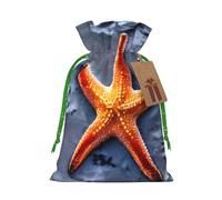 TBABMDPDM Bolsas de regalo de Navidad con estampado de estrella de mar, bolsas de arpillera con cordón, varios tamaños para recuerdos de fiesta