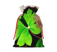 TBABMDPDM Bolsas de regalo de Navidad con estampado de hojas de San Patricio, bolsas de arpillera con cordón, varios tamaños para recuerdos de fiesta
