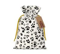 TBABMDPDM Bolsas de regalo de Navidad con estampado de huesos y patas, bolsas de arpillera con cordón, varios tamaños para recuerdos de fiesta
