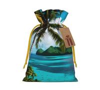 TBABMDPDM Bolsas de regalo de Navidad con estampado de Islas Noruegas, bolsas de arpillera con cordón, varios tamaños para recuerdos de fiesta