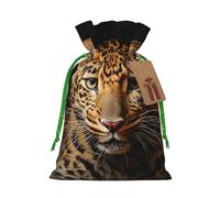 TBABMDPDM Bolsas de regalo de Navidad con estampado de leopardo, bolsas de arpillera con cordón, varios tamaños para recuerdos de fiesta