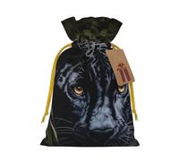 TBABMDPDM Bolsas de regalo de Navidad con estampado de leopardo negro, bolsas de arpillera con cordón, varios tamaños para recuerdos de fiesta