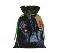 TBABMDPDM Bolsas de regalo de Navidad con estampado de leopardo negro, bolsas de arpillera con cordón, varios tamaños para recuerdos de fiesta