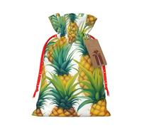 TBABMDPDM Bolsas de regalo de Navidad con estampado de piñas tropicales exóticas, bolsas de arpillera con cordón, varios tamaños para recuerdos de fiesta