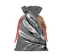 TBABMDPDM Bolsas de regalo de Navidad con estampado de plumas bailarinas, bolsas de arpillera con cordón, varios tamaños para recuerdos de fiesta