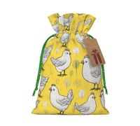 TBABMDPDM Bolsas de regalo de Navidad con estampado de pollo, bolsas de arpillera con cordón, varios tamaños para recuerdos de fiesta
