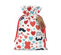 TBABMDPDM Bolsas de regalo de Navidad con estampado del Día del Padre, bolsas de arpillera con cordón, varios tamaños para recuerdos de fiesta