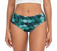 TBABMDPDM Calzoncillos para mujer, con estampado de escamas de sirena, cobertura completa, elásticas, tallas XS a 4XL, Negro, XL