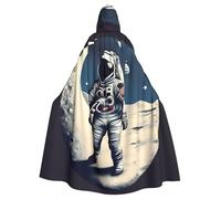 TBABMDPDM Capa con capucha de astronauta en la luna para hombres y mujeres, disfraz medieval de bruja para cosplay