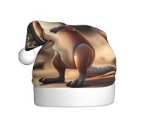 TBABMDPDM Divertidos sombreros de Papá Noel con estampado de caricaturas de canguro zoológico (2) sombreros de Navidad para adultos, sombrero de Papá Noel para mujeres y hombres, fiesta de Navidad