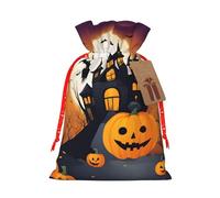 TBABMDPDM Happy-halloween-vector 1 - Bolsas de regalo de Navidad, bolsas de arpillera con cordón, varios tamaños para recuerdos de fiesta