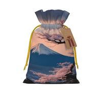 TBABMDPDM Japan Mount Fuji - Bolsas de regalo de Navidad con estampado de paisaje, bolsas de arpillera con cordón, varios tamaños para recuerdos de fiesta