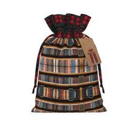 TBABMDPDM Librería de biblioteca 1 saco de Papá Noel impreso, bolsa de regalo de lino con cordón, para almacenamiento de paquetes de fiesta de Navidad