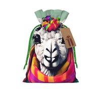 TBABMDPDM Llama in A Scarf - Bolsas de regalo de Navidad, bolsas de arpillera con cordón, varios tamaños para recuerdos de fiesta