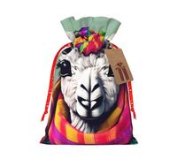 TBABMDPDM Llama in A Scarf - Bolsas de regalo de Navidad, bolsas de arpillera con cordón, varios tamaños para recuerdos de fiesta