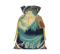 TBABMDPDM Not All Who Wander Are Lost - 1 bolsa de regalo de Navidad, bolsas de arpillera con cordón, varios tamaños para recuerdos de fiesta