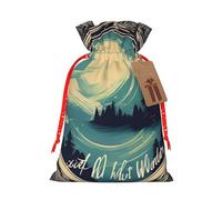 TBABMDPDM Not All Who Wander Are Lost - 1 bolsa de regalo de Navidad, bolsas de arpillera con cordón, varios tamaños para recuerdos de fiesta