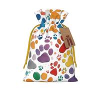 TBABMDPDM Paw Prints Art 1 - Bolsas de regalo de Navidad, bolsas de arpillera con cordón, varios tamaños para recuerdos de fiesta