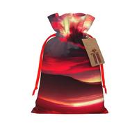 TBABMDPDM Red Sky at Night - Bolsas de regalo de Navidad con estampado estrellado, bolsas de arpillera con cordón, varios tamaños para recuerdos de fiesta