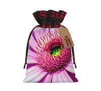 TBABMDPDM Saco de Papá Noel de Navidad con estampado de plantas tropicales de flores rosas, bolsa de regalo de lino con cordón, para almacenamiento de paquetes de fiesta de Navidad
