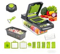 TBATM Corta Verduras Manual Compacto, Utensilio de Cocina Multifuncional con Recipiente, Fácil de Limpiar para Patatas, Zanahorias y Cebollas