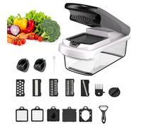 TBATM Corta Verduras Manual Compacto, Utensilio de Cocina Multifuncional con Recipiente, Fácil de Limpiar para Patatas, Zanahorias y Cebollas,Negro