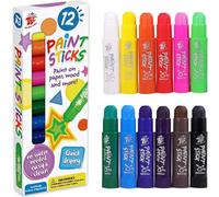 TBC Temperas Solidas para Niños de Barra Temperello 18 Colores Varillas de pintura Tempera No Tóxico Sticks de Pinturas para Niños Papel Cristal Cartón