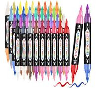 TBC The Best Crafts Lápices acrílicos de 72 colores, 36 unidades de lápices acrílicos de doble punta para piedras, resistentes al agua, rotulador de pintura acrílica, rotuladores de vidrio para