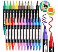TBC The Best Crafts Marcadores de pintura acrílica de doble punta de 24 colores