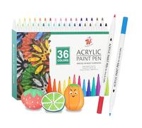 TBC The Best Crafts Rotuladores de Pintura Acrílica : 36 Colores Rotulador Acrilico,Acrylic Paint Marker,para Pintar,Piedras,Tela,Vidrio,Guijarros,Metal,Cerámica