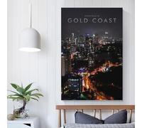 TBDUEPS Cuadros de pared de Gold Coast para sala de estar y baño, decoración de lienzo, 20 x 30 cm