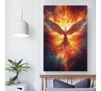TBDUEPS Lienzo decorativo para pared con diseño de ave fénix y llamas de fuego para sala de estar, para ocasiones especiales, 20 x 30 pulgadas (50 x 75 cm)