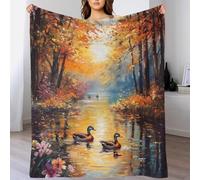 TBDUEPS Manta acogedora con diseño de Patos de río otoñal, Gruesa y Personalizada, para niños y Adultos, 200 x 230 cm
