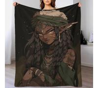 TBDUEPS Manta de Forro Polar 3D con diseño de niña druida indígena, niños y niñas, Ideal para Cama, sofá o Manta mullida de 150 x 200 cm.