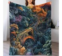 TBDUEPS Manta de Franela de Felpa 3D Stone Bridge, 100% Microfibra, cálida y acogedora para el Invierno, para Cama y sofá, 180 x 200 cm (70 x 80 Pulgadas)