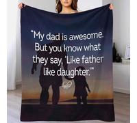 TBDUEPS Manta de Microfibra Doble con Frases de Padre e Hija para Cama Individual, para Silla, para Hombre, 100 x 130 cm