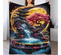 TBDUEPS Manta Extragrande de Felpa con diseño de Cascada Kintsugi Dorada, Ideal para Yoga, sofá, Regalo para mamá, 200 x 230 cm