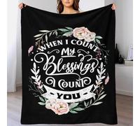 TBDUEPS Manta Extragrande de Felpa para Yoga Cuando Cuento mis bendiciones, Ideal para sofá de Mujer, Regalo para mamá, 127 x 152 cm