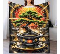 TBDUEPS Manta Kintsugi Bonsai Dorada para Cama, Doblemente Cálida y Extra Suave, Manta para Hija de Mamá para Sofá de Niño, 150x200 cm