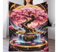 TBDUEPS Manta Kintsugi de Flor de Cerezo, tamaño King, fácil de cuidar, Manta de Invierno para Adultos, para Cama Queen, para Pareja, Esposo, Esposa, Mujeres y Hombres, 200 x 230 cm